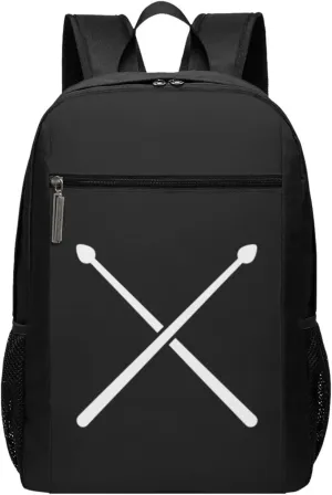 Fading Percussion Drum Sticks Travel Laptop Backpack, Business Anti Theft Slim Sturdy Laptops Backpacks, College Computer Bag Gift for Men & Women Fits 17 Inch Notebook,Black