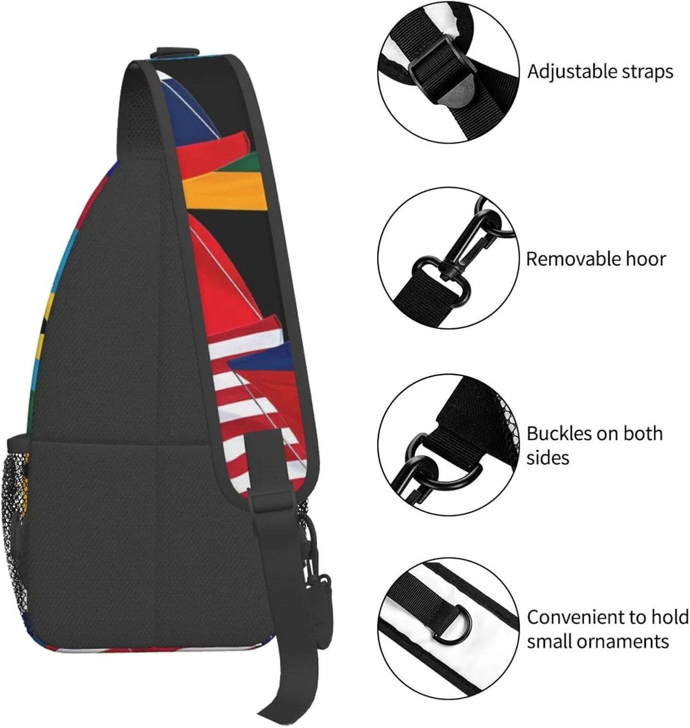 Filipino Philippine Flag Sling Bag Casual Chest Bags Adjustable Crossbody Bag Shoulder Backpack For Travel Hiking