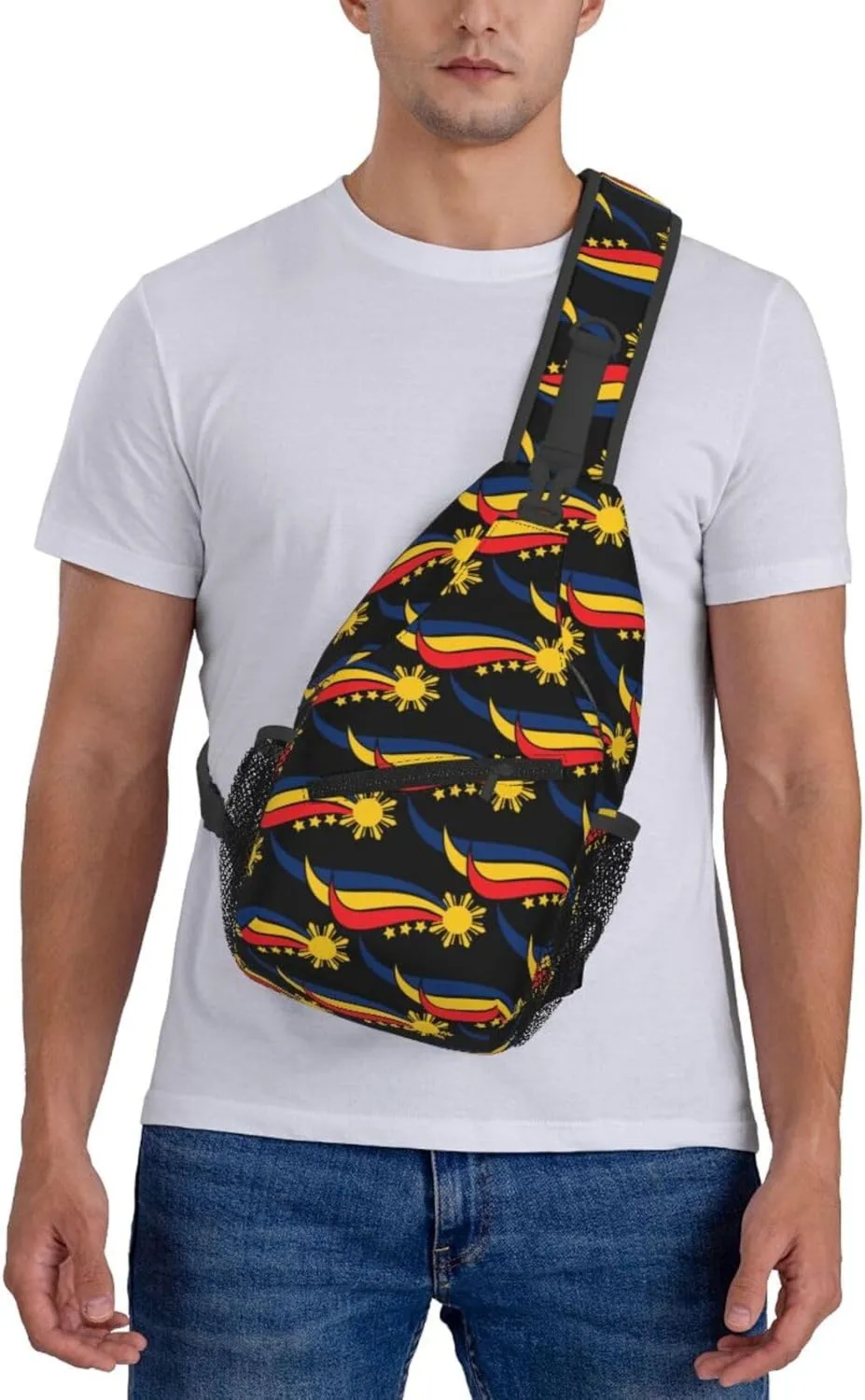 Filipino Philippine Flag Sling Bag Casual Chest Bags Adjustable Crossbody Bag Shoulder Backpack For Travel Hiking