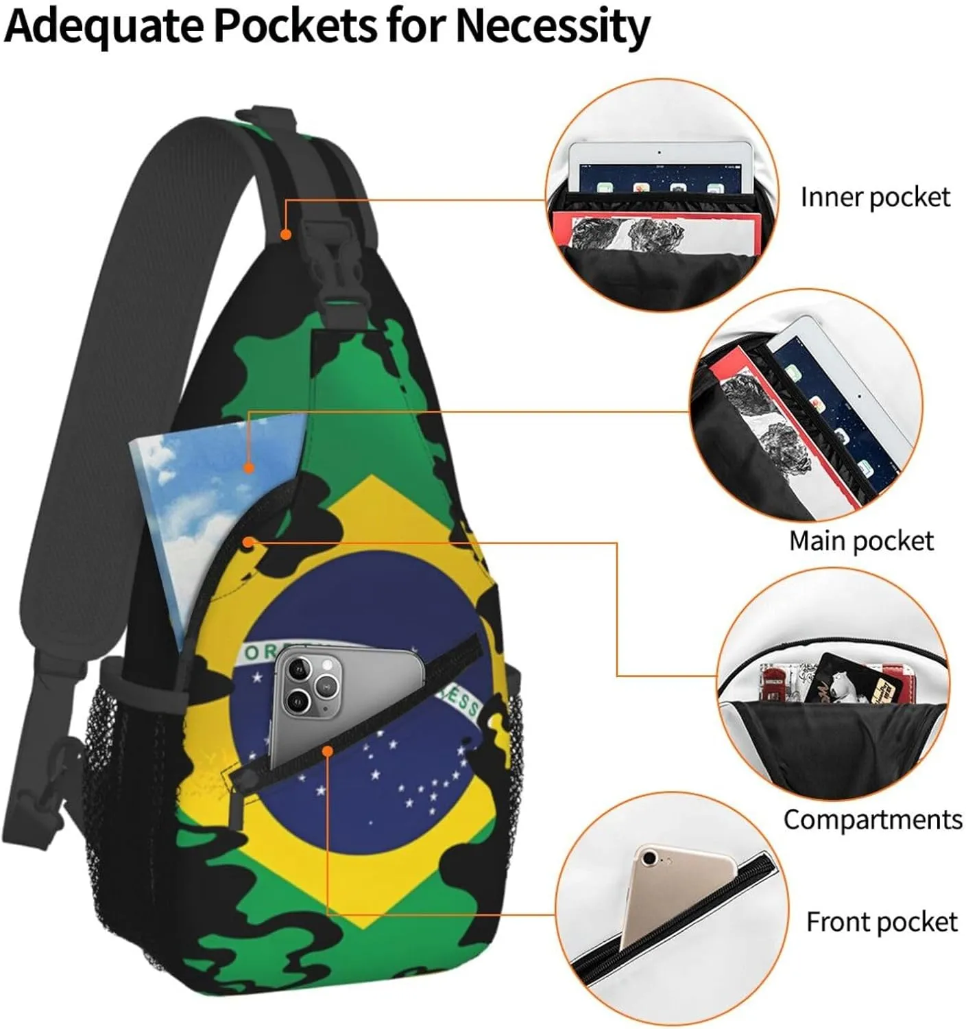 Filipino Philippine Flag Sling Bag Casual Chest Bags Adjustable Crossbody Bag Shoulder Backpack For Travel Hiking