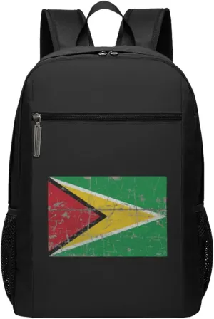 Flag of Guyana Travel Laptop Backpack, Business Anti Theft Slim Sturdy Laptops Backpacks, College Computer Bag Gift for Men & Women Fits 17 Inch Notebook,Black