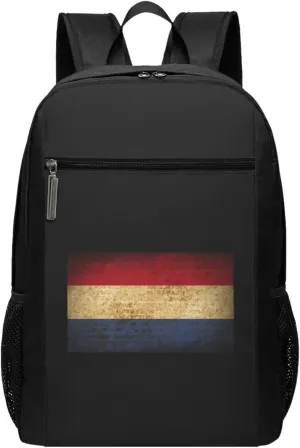 Flag of the Netherlands Travel Laptop Backpack, Business Anti Theft Slim Sturdy Laptops Backpacks, College Computer Bag Gift for Men & Women Fits 17 Inch Notebook,Black