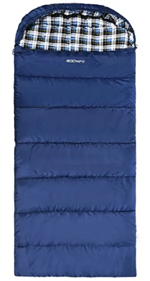 Flannel Sleeping Bag  w/ Detachable Hood for Adults,Cotton Sleeping Bags