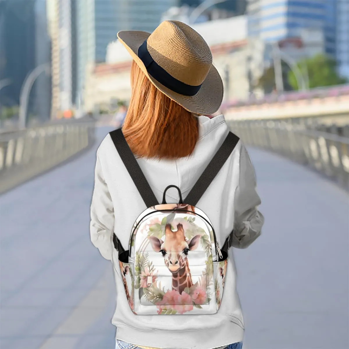 Floral Jungle Giraffe Mini Backpack Purse for Women Lightweight Shoulder Bag Women Shopping Backpack Small Backpacks Purse