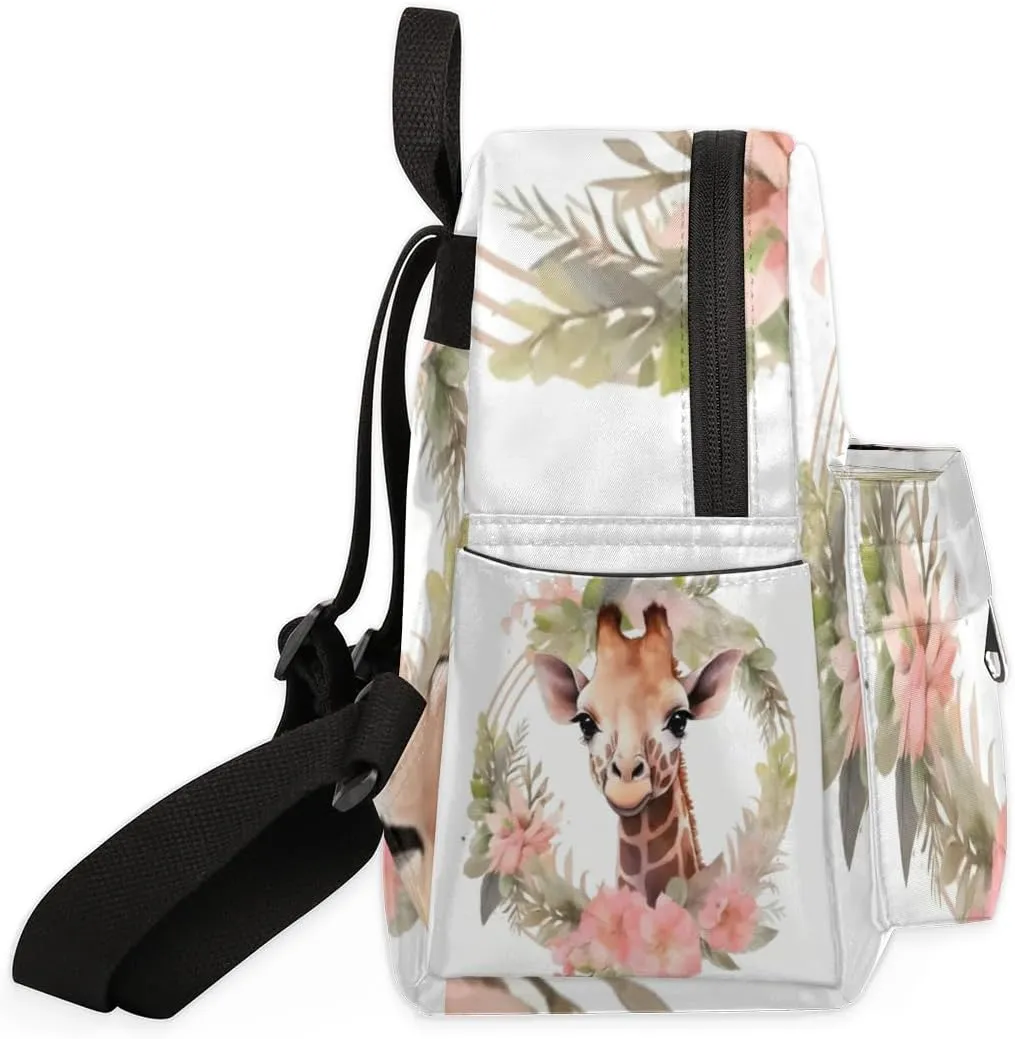 Floral Jungle Giraffe Mini Backpack Purse for Women Lightweight Shoulder Bag Women Shopping Backpack Small Backpacks Purse