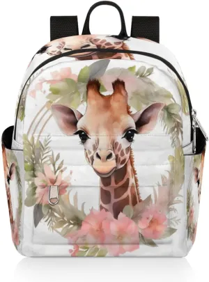 Floral Jungle Giraffe Mini Backpack Purse for Women Lightweight Shoulder Bag Women Shopping Backpack Small Backpacks Purse