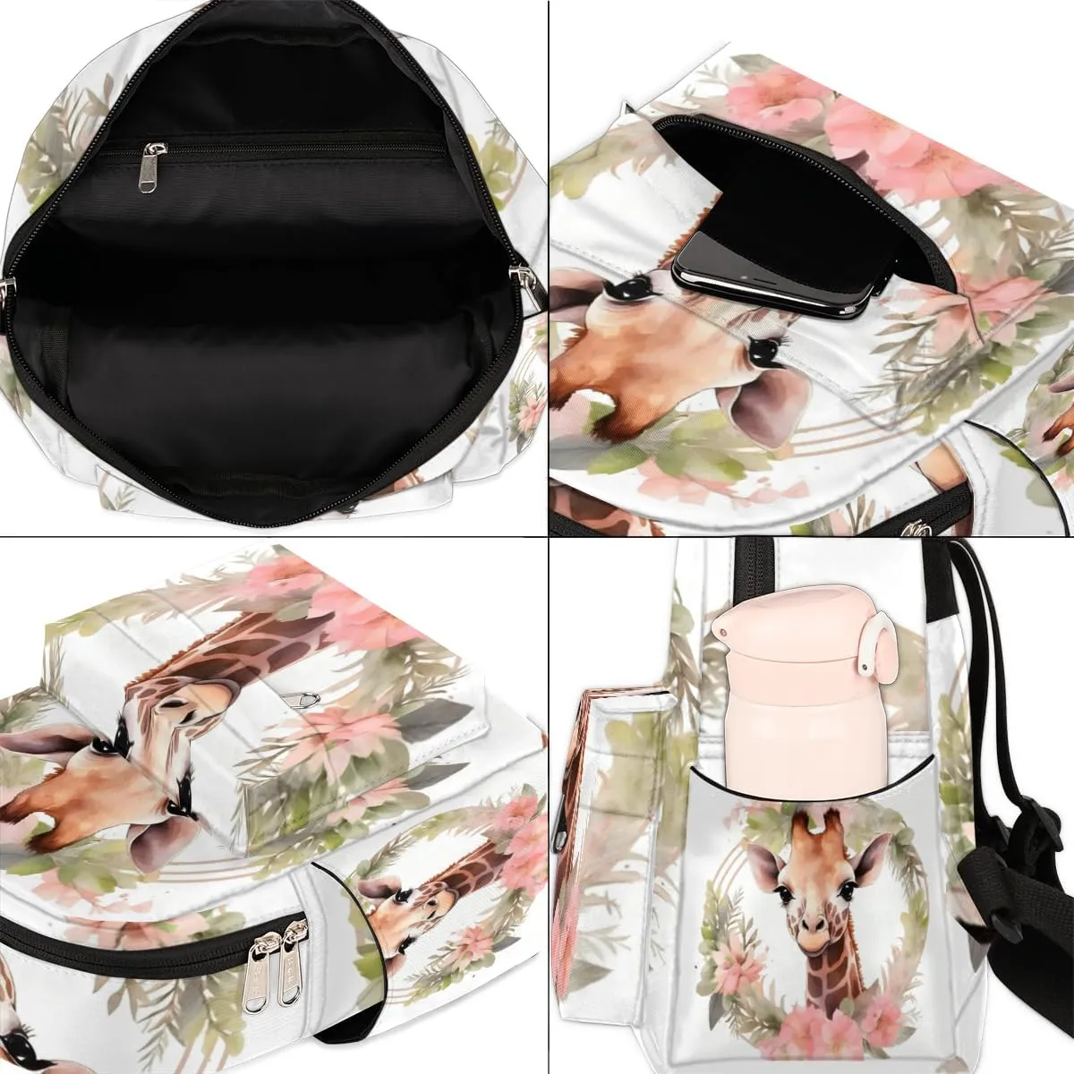 Floral Jungle Giraffe Mini Backpack Purse for Women Lightweight Shoulder Bag Women Shopping Backpack Small Backpacks Purse