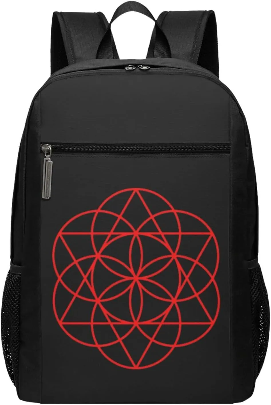 Flower of Life Sacred Geometry Travel Laptop Backpack, Business Anti Theft Slim Sturdy Laptops Backpacks, College Computer Bag Gift for Men & Women Fits 17 Inch Notebook,Black