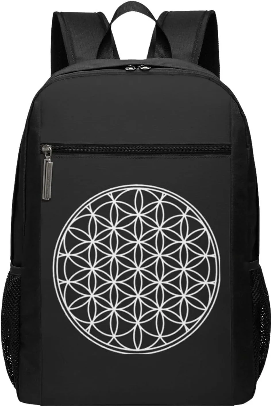 Flower of Life Sacred Geometry Travel Laptop Backpack, Business Anti Theft Slim Sturdy Laptops Backpacks, College Computer Bag Gift for Men & Women Fits 17 Inch Notebook,Black