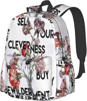 Flower Wisdom Laptop Backpack Shoulder Bag Laptop Pack Travel Backpacks Commuter Back Pack Casual Daypack Bags With Side Pockets