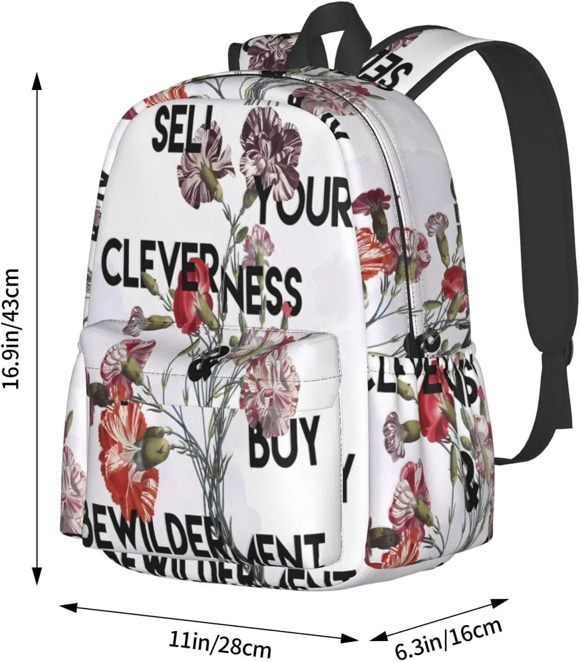 Flower Wisdom Laptop Backpack Shoulder Bag Laptop Pack Travel Backpacks Commuter Back Pack Casual Daypack Bags With Side Pockets