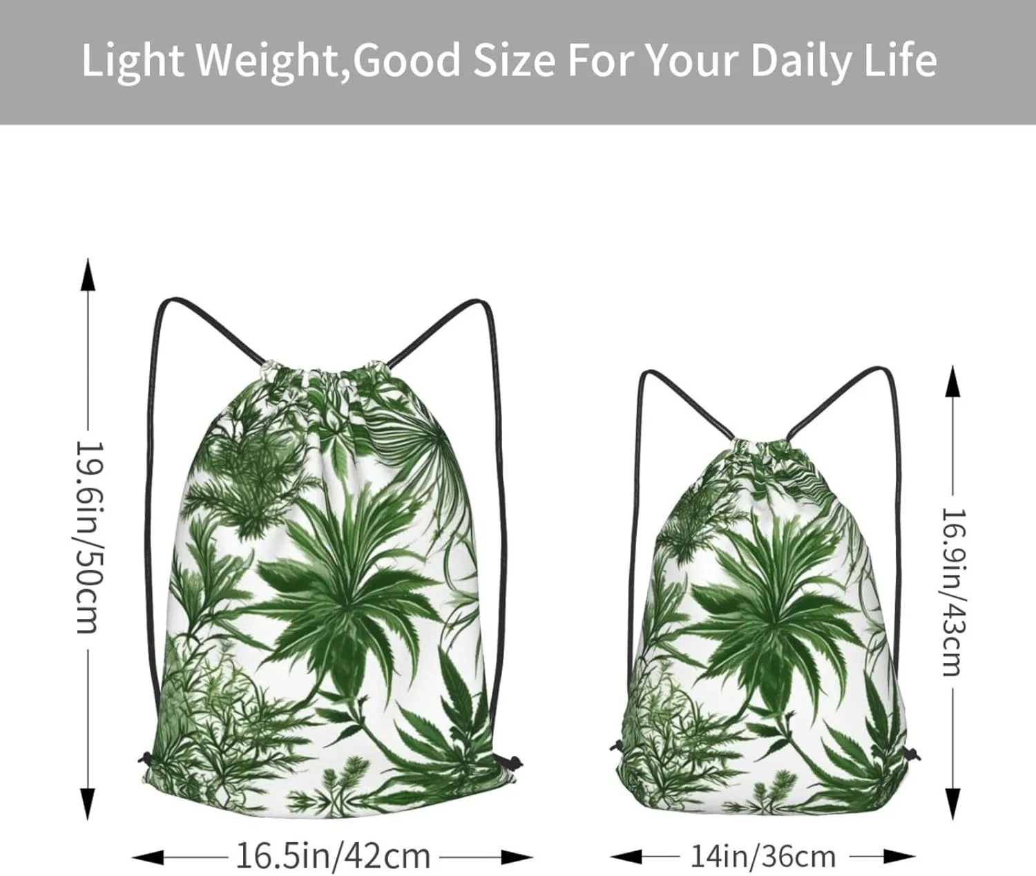 Flowering Herbs And Herbaceous Plants Drawstring Backpacks Polyester Bag For Yoga Meditation Fitness