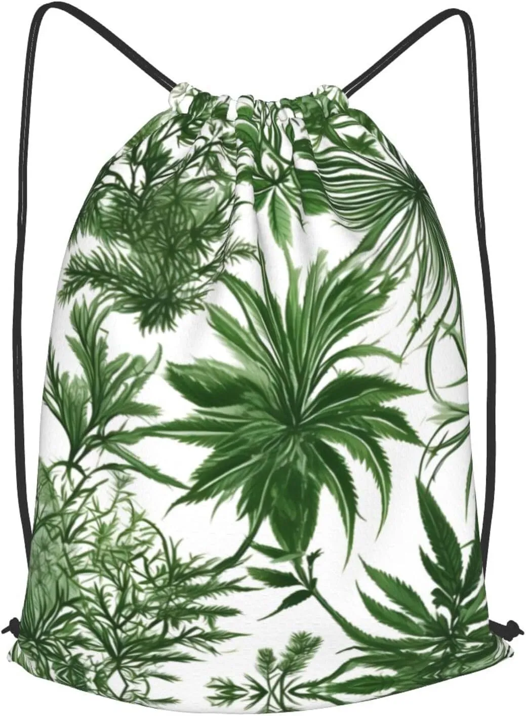 Flowering Herbs And Herbaceous Plants Drawstring Backpacks Polyester Bag For Yoga Meditation Fitness