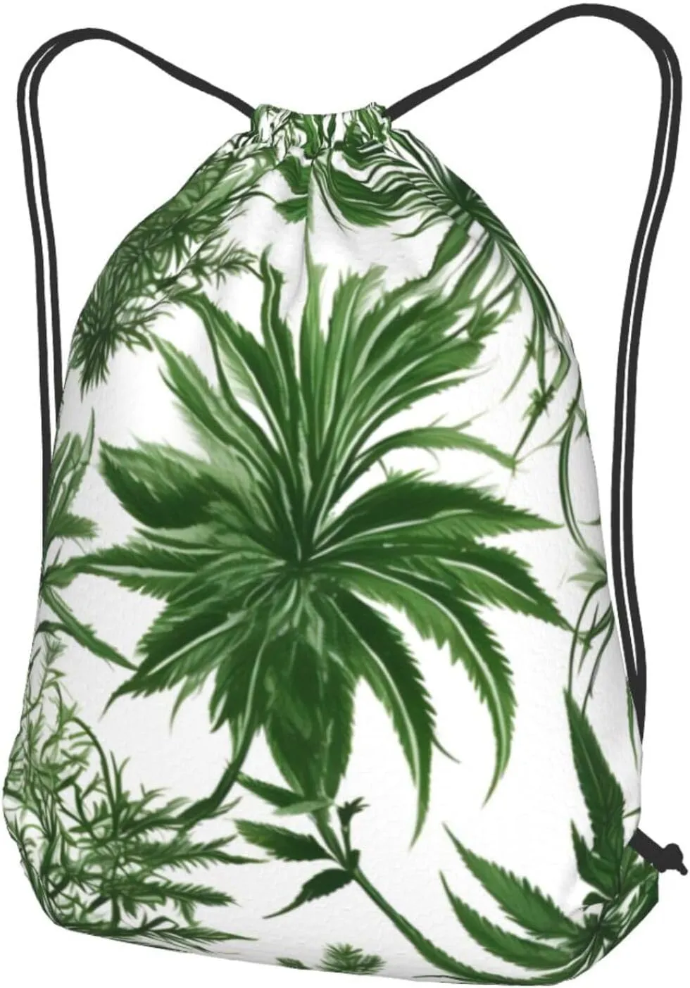 Flowering Herbs And Herbaceous Plants Drawstring Backpacks Polyester Bag For Yoga Meditation Fitness