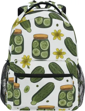 Flowers Cucumbers Pattern Boys Girls Kids School Backpacks Bookbag, School Bag Travel Backpack Daypack