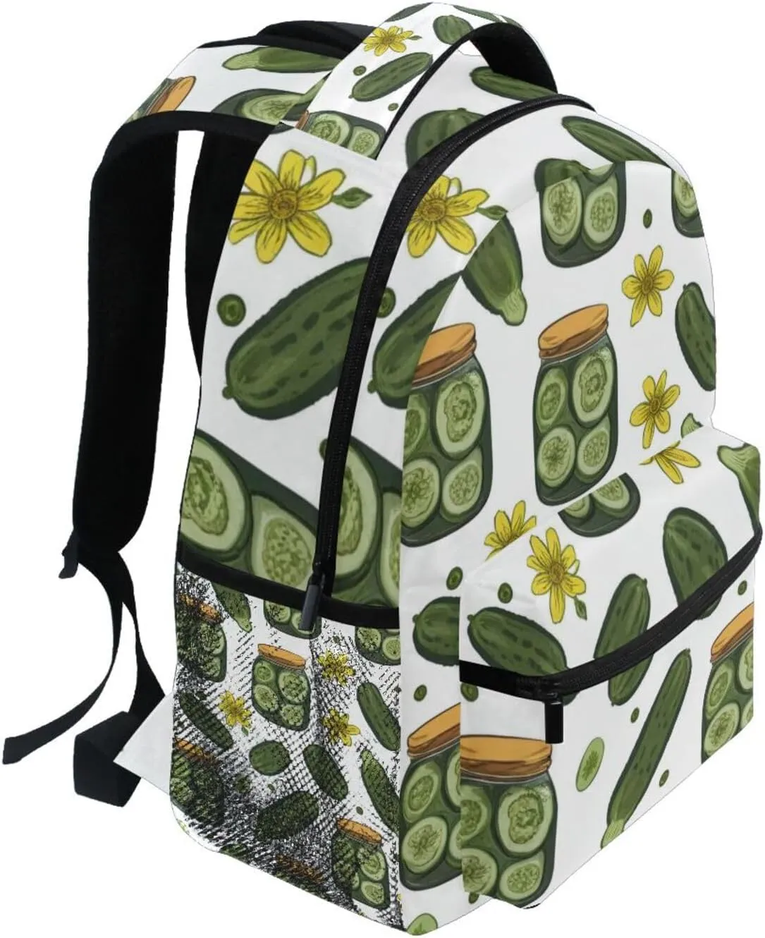 Flowers Cucumbers Pattern Boys Girls Kids School Backpacks Bookbag, School Bag Travel Backpack Daypack