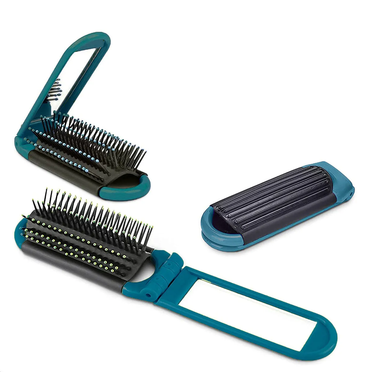Folding Hair Brush with Mirror