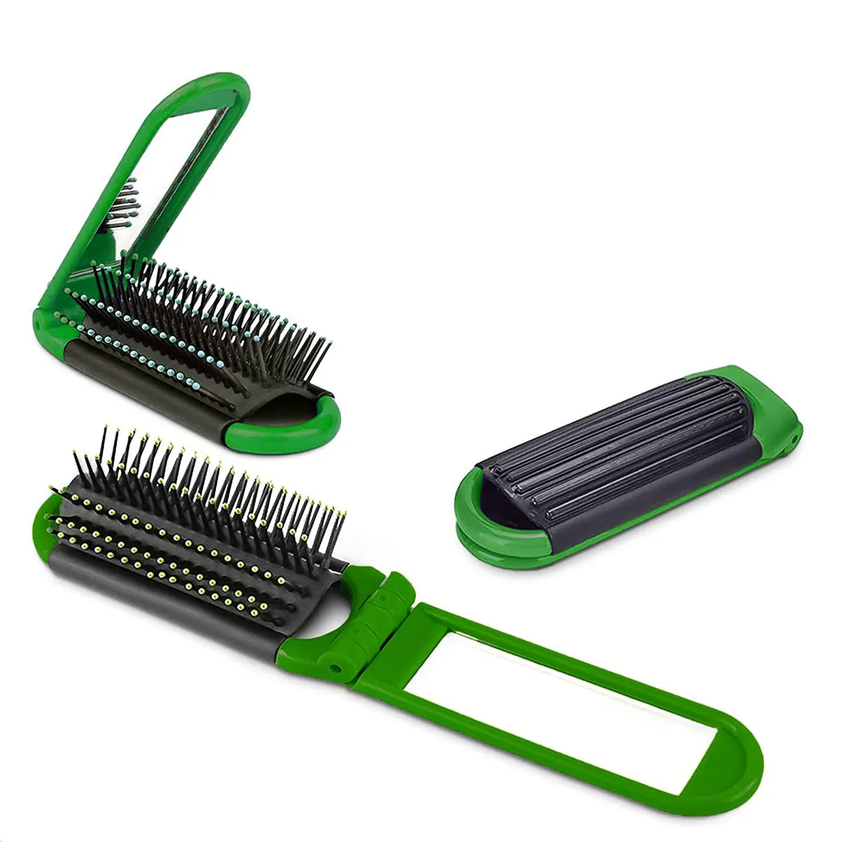Folding Hair Brush with Mirror