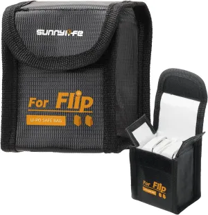 for DJI Flip Battery Safe Bag, Fireproof Explosion-Proof Lipo Batteries Protector Storage Case for DJI Flip Accessories (Medium (for 2pcs batteries))