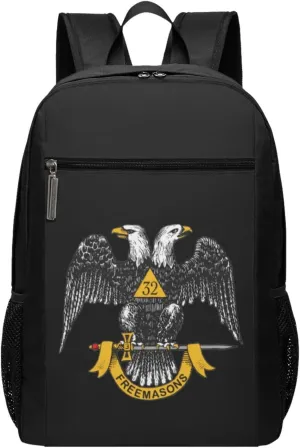 Freemasonry and Scottish Rite Travel Laptop Backpack, Business Anti Theft Slim Sturdy Laptops Backpacks, College Computer Bag Gift for Men & Women Fits 17 Inch Notebook,Black