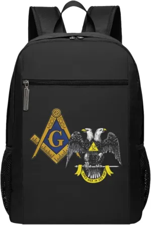Freemasonry and Scottish Rite Travel Laptop Backpack, Business Anti Theft Slim Sturdy Laptops Backpacks, College Computer Bag Gift for Men & Women Fits 17 Inch Notebook,Black