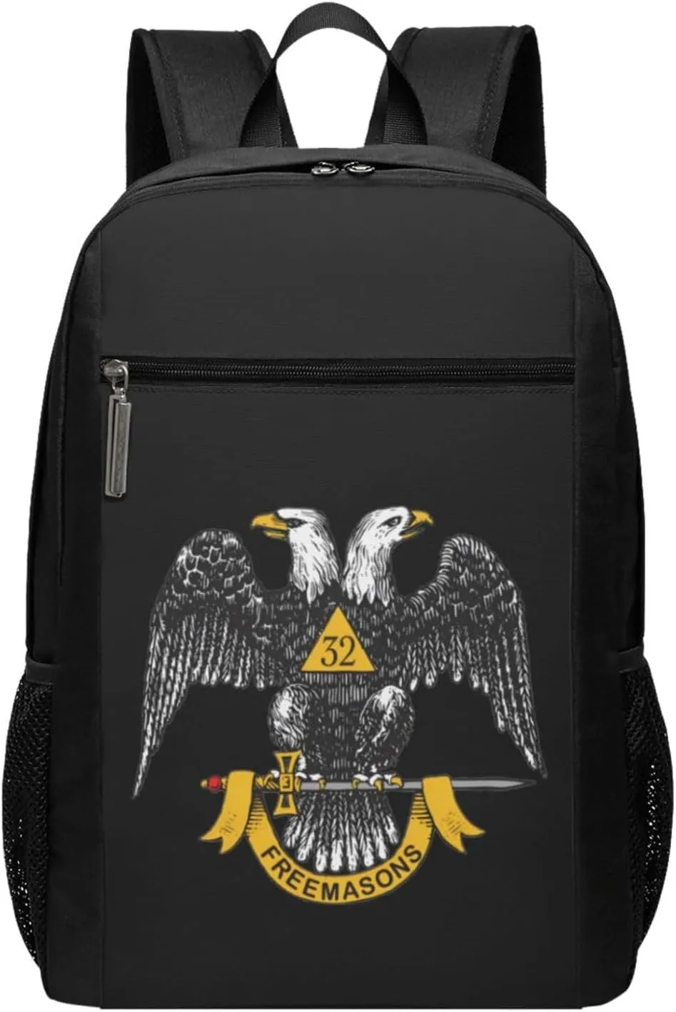 Freemasonry and Scottish Rite Travel Laptop Backpack, Business Anti Theft Slim Sturdy Laptops Backpacks, College Computer Bag Gift for Men & Women Fits 17 Inch Notebook,Black