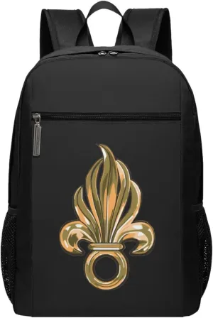 French Foreign Legion Logo Travel Laptop Backpack, Business Anti Theft Slim Sturdy Laptops Backpacks, College Computer Bag Gift for Men & Women Fits 17 Inch Notebook,Black