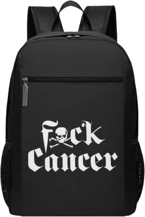 Fuck Cancers Travel Laptop Backpack, Business Anti Theft Slim Sturdy Laptops Backpacks, College Computer Bag Gift for Men & Women Fits 17 Inch Notebook,Black