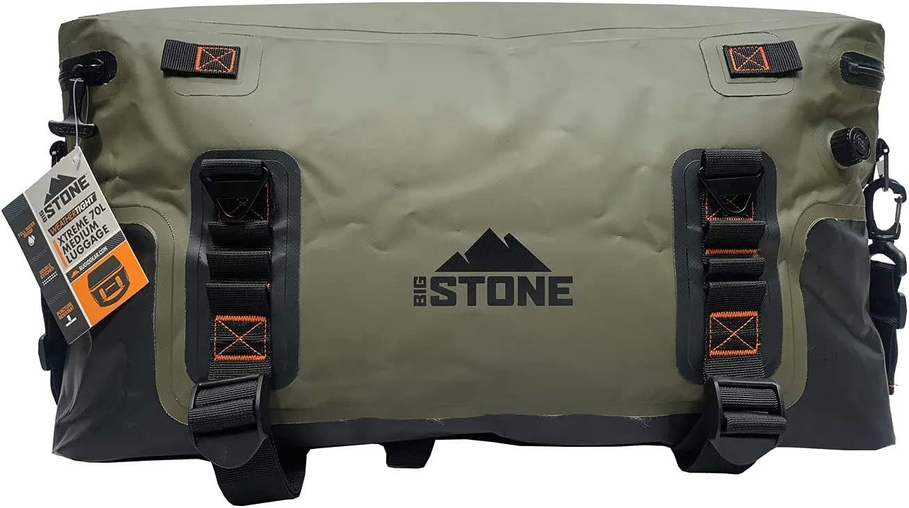 Fully waterproof, airtight, submersible, heavy duty, rugged, rooftop, pickup bed dry luggage bag - carry as duffel, backpack or shoulder - (Medium (70L)