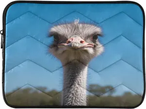 Funny Ostrich 13” Quilted Laptop Sleeve Case Soft Notebook Protector Bag Computer Carrying Case