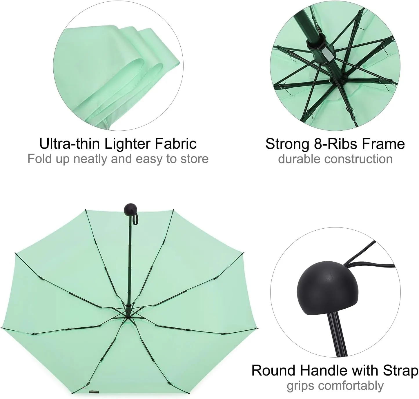G4Free Compact Travel Umbrella UPF 50  UV Protection Sun Blocking Mini Umbrellas for Men and Women
