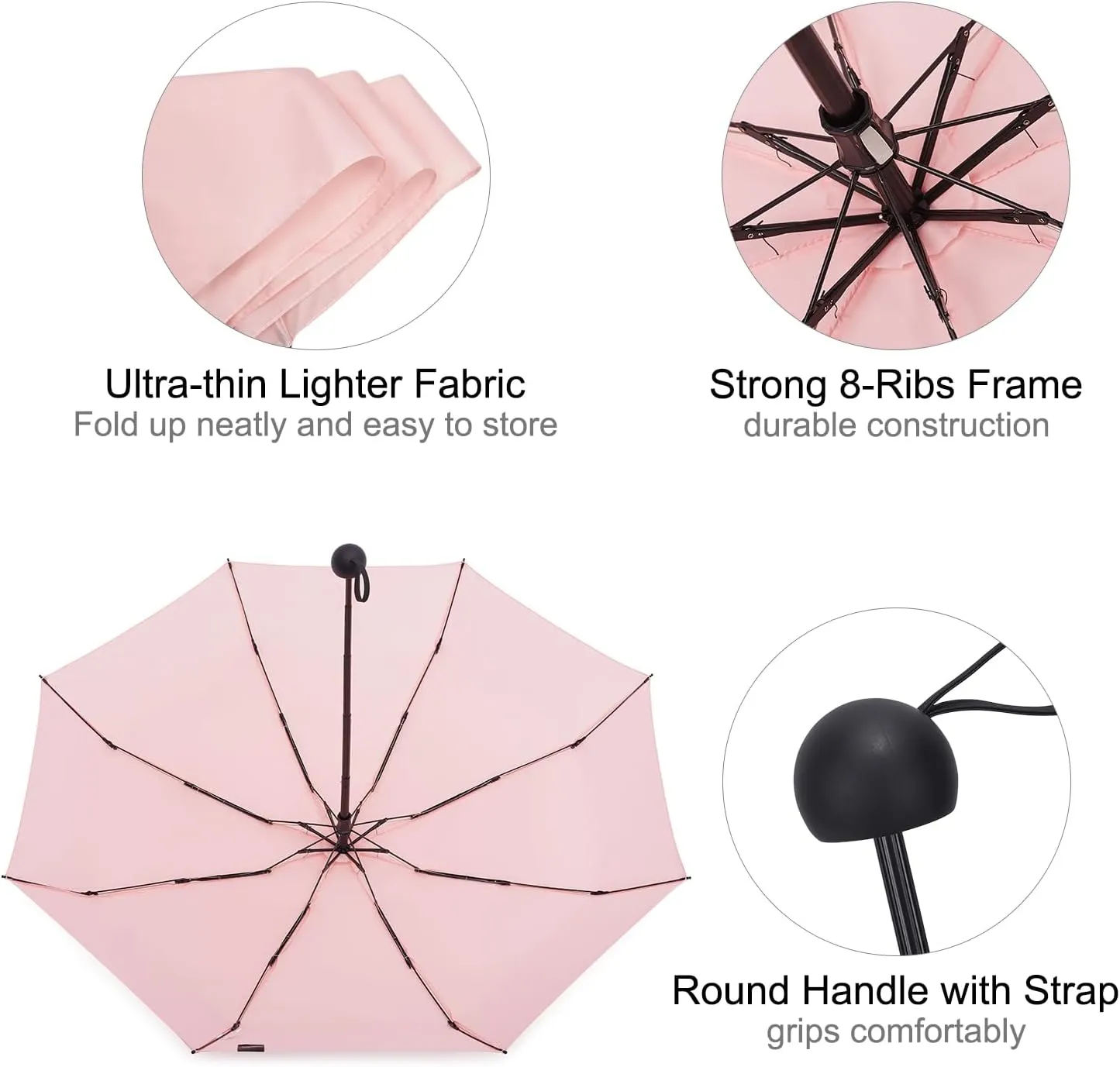 G4Free Compact Travel Umbrella UPF 50  UV Protection Sun Blocking Mini Umbrellas for Men and Women