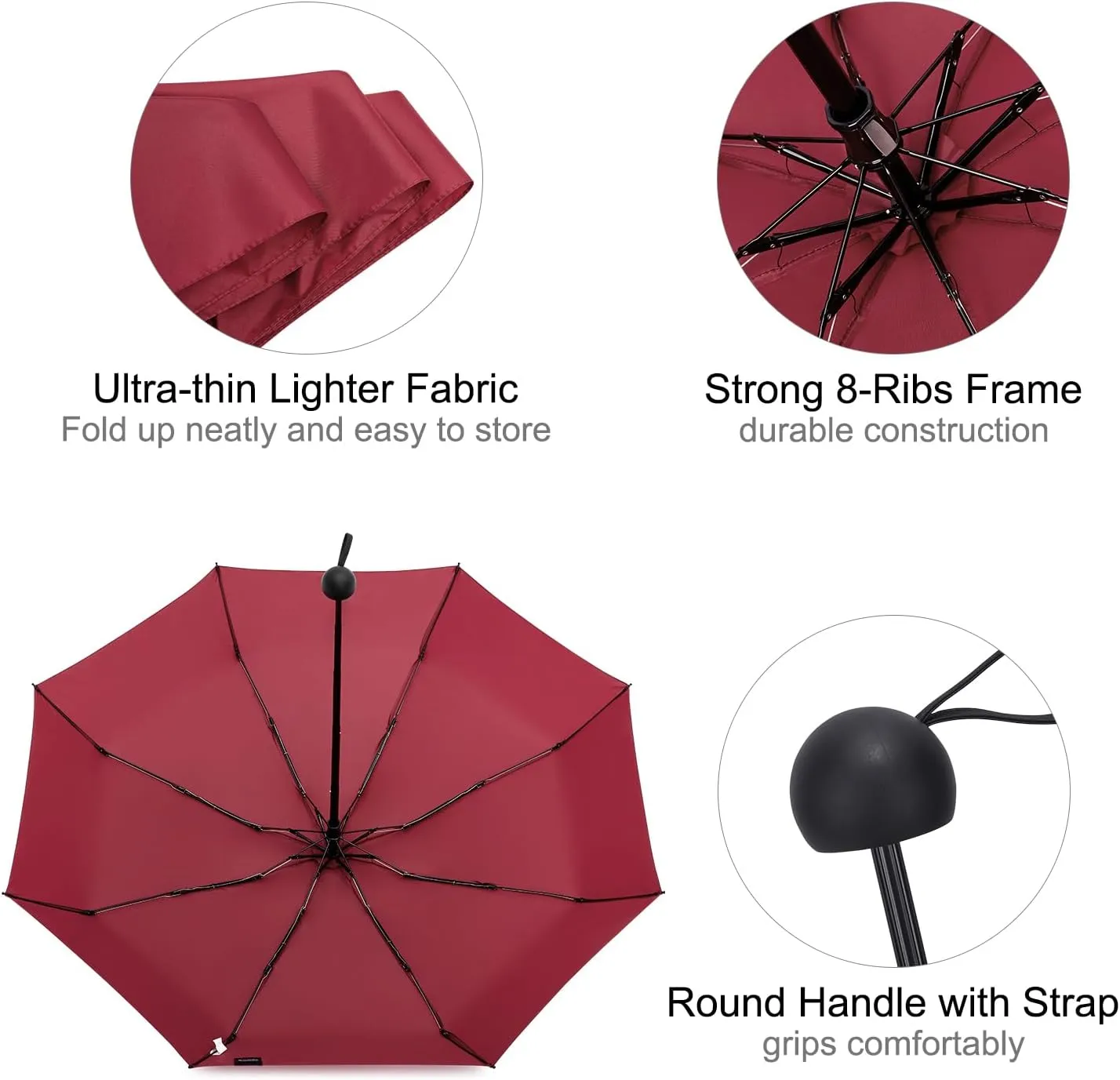 G4Free Compact Travel Umbrella UPF 50  UV Protection Sun Blocking Mini Umbrellas for Men and Women