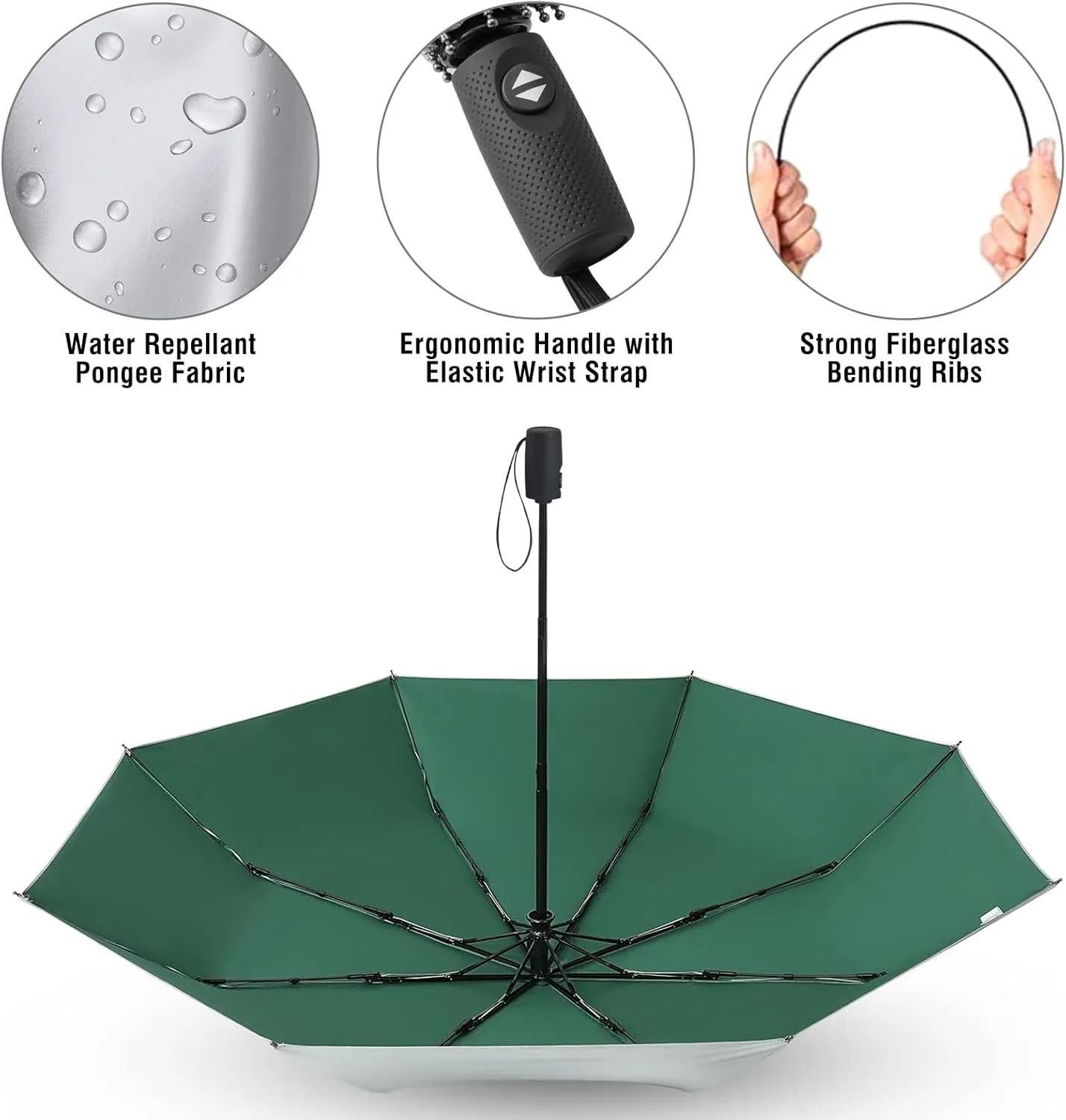 G4Free UPF 50  UV Protection Large Travel Umbrella 42/46 Inch Auto Open Close Windproof Sun Blocking Umbrella