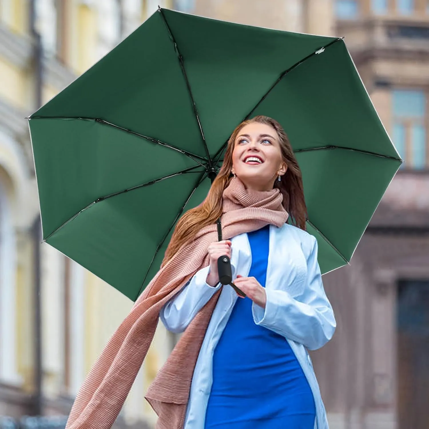 G4Free UPF 50  UV Protection Large Travel Umbrella 42/46 Inch Auto Open Close Windproof Sun Blocking Umbrella