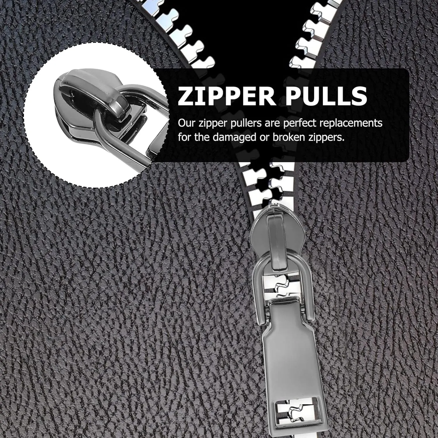 Gadpiparty 2sets 10 Pcs Zinc Alloy Zipper Pull Replacement Tabs for Handbags Backpacks Suitcases Durable Zipper Fixers for Easy Installation and Long Lasting Use 10pcs*2