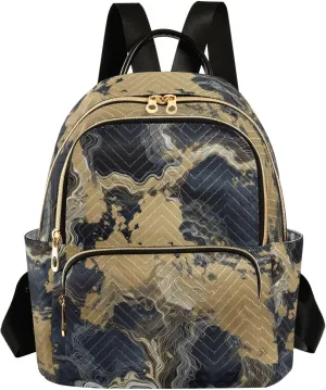 GAIGEO Black Bronzing Texture Scene Women Fashion Backpacks, Backpack Purse Medium Size, Casual Daypack for Women, M