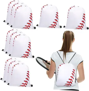 GANAZONO Versatile 12-pack Baseball Drawstring Backpacks Sturdy Gym Duffle Bag Drawstring Closure for Sports Training Daily Use