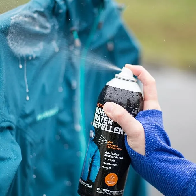 Gear AID Revivex Durable Water Repellent (DWR) Spray for Waterproofing, Restoring Performance on Nylon Jackets, Gore-TEX, Paddle, Snow and Camping Gear