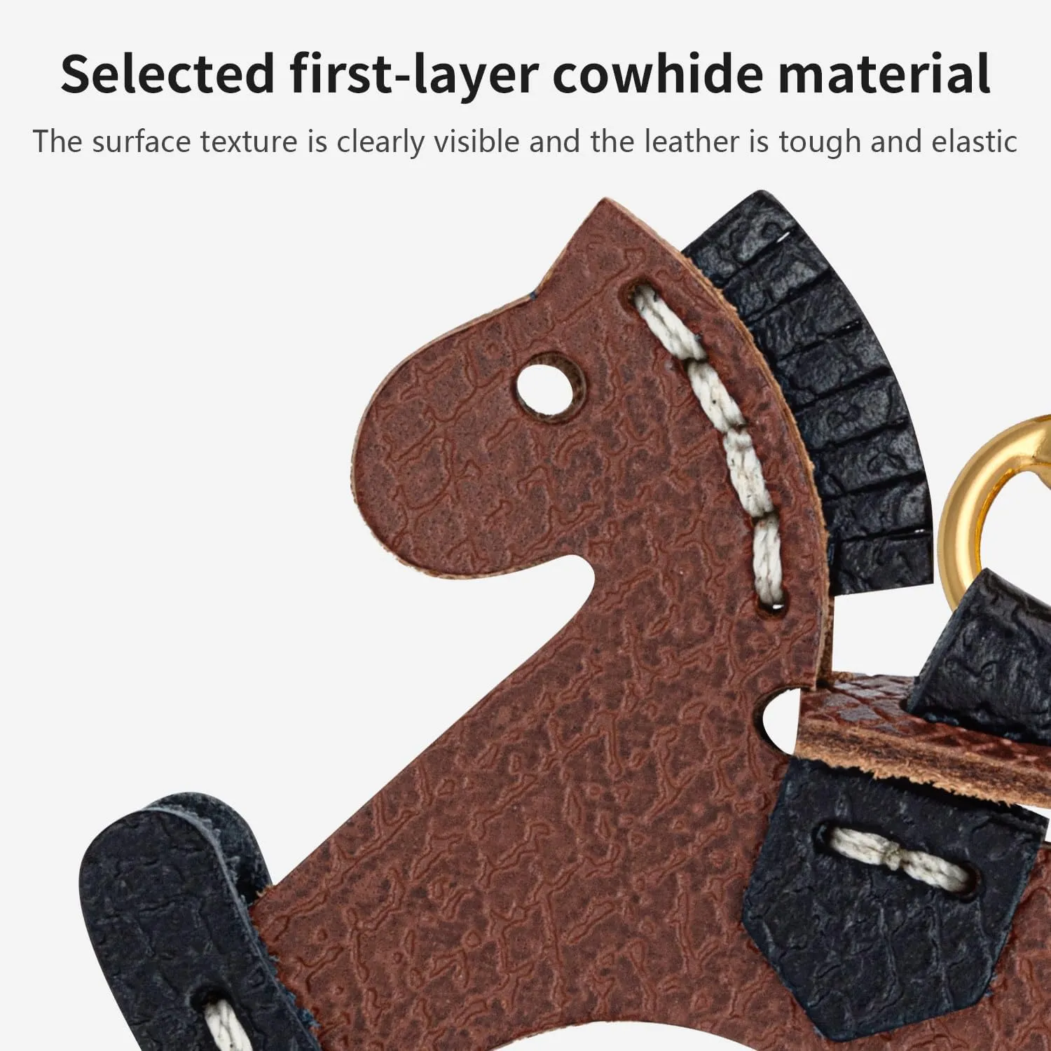 Genuine Leather Bag Charms for Handbags, Horse Keychains for Women, Handmade Horse Purse Charms for Handbags, Crossbody bags, Purses, Backpacks