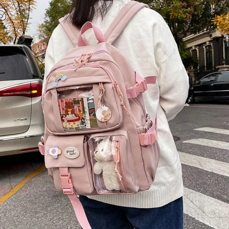Girl bag Backpacks Cute Waterproof Multi-Pocket Nylon School Backpack for Student Female Girls Kawaii Laptop Book Pack Mochilas