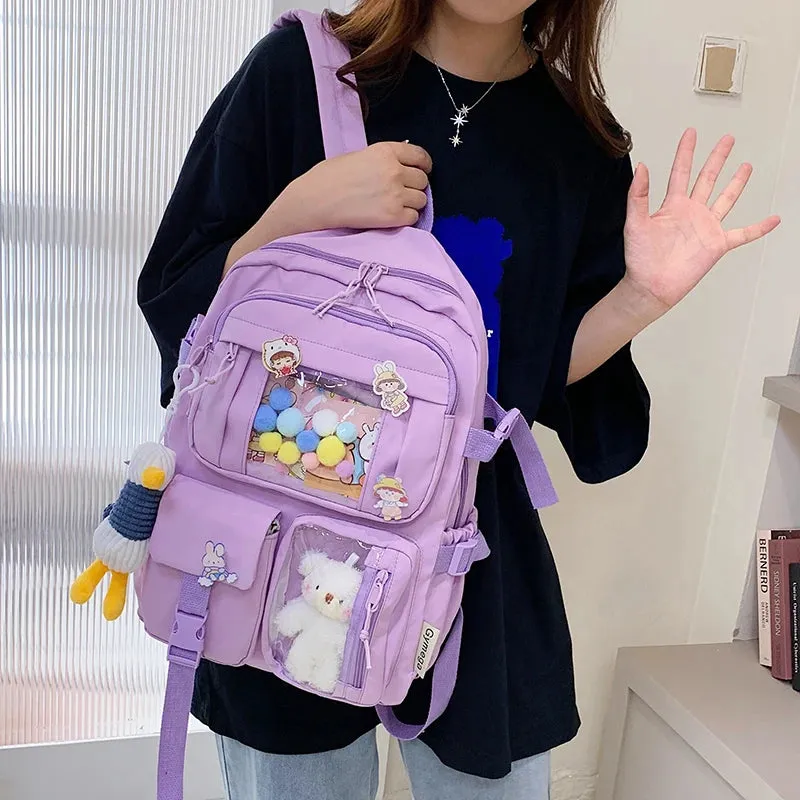 Girl bag Backpacks Cute Waterproof Multi-Pocket Nylon School Backpack for Student Female Girls Kawaii Laptop Book Pack Mochilas