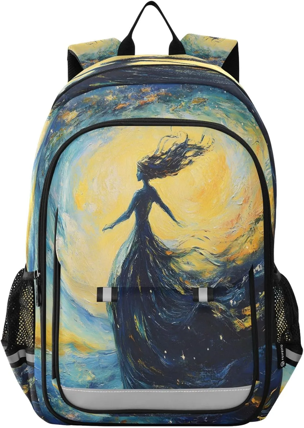 Girl in A Skirt Starry Night School Backpacks Travel Laptop Bag Kids Bookbag for Girls Boys Teens Women Men