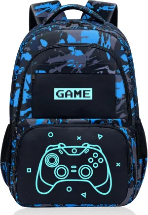 Glow in The Dark Backpack for Boys - Game Boys Backpack for Kids Children Teens Elementary Middle School - 17″ Gamer Bookbag Travel Back Pack for Age 6-18