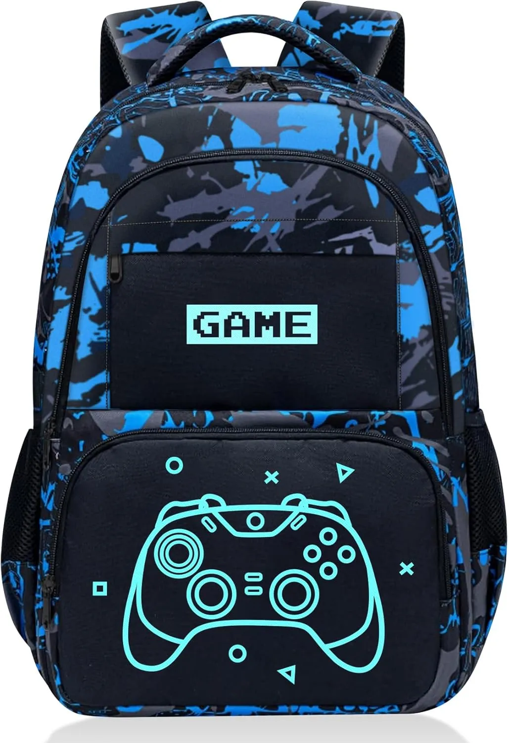 Glow in The Dark Backpack for Boys - Game Boys Backpack for Kids Children Teens Elementary Middle School - 17″ Gamer Bookbag Travel Back Pack for Age 6-18