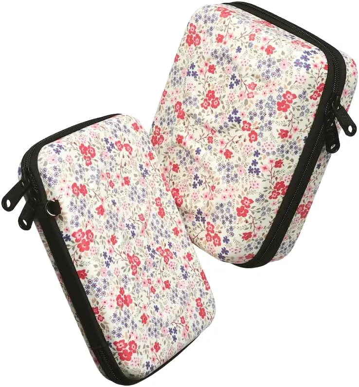 Glucology Diabetic Travel Case - Organizer for Blood Sugar Test Strips, Medication, Glucose Meter, Pills, Tablets, Pens, Insulin Syringes, Needles, Lancets (Flowers, Plus)