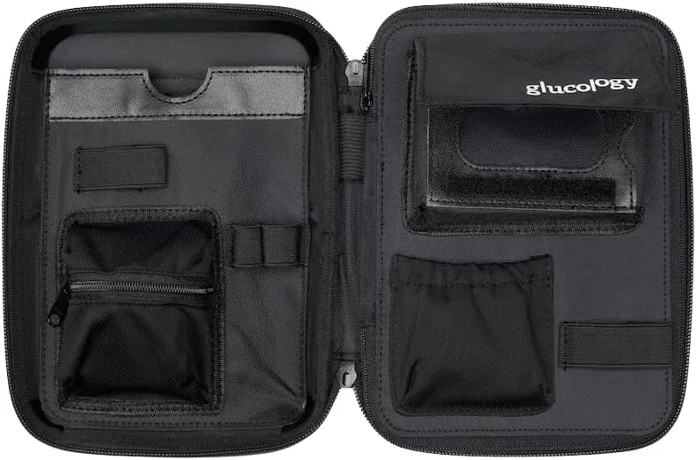 Glucology Diabetic Travel Case - Organizer for Blood Sugar Test Strips, Medication, Glucose Meter, Pills, Tablets, Pens, Insulin Syringes, Needles, Lancets (Flowers, Plus)