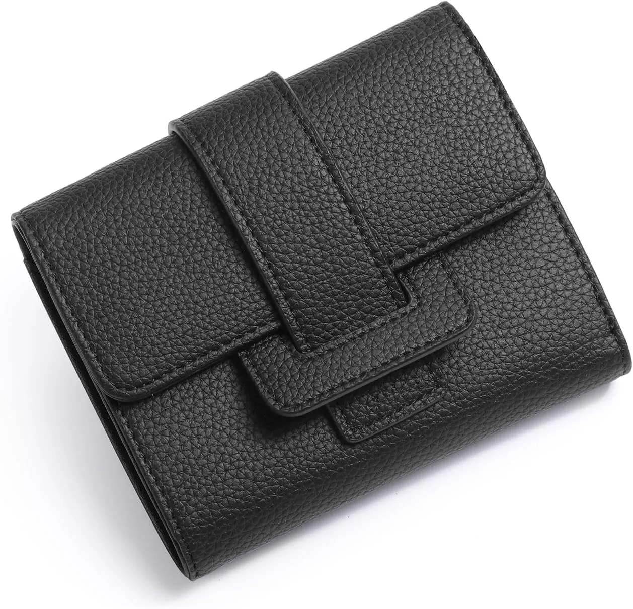 GOIACII Small Women's Wallet Rfid Blocking Ladies Card Holder Compact Mini Purse Leather Black