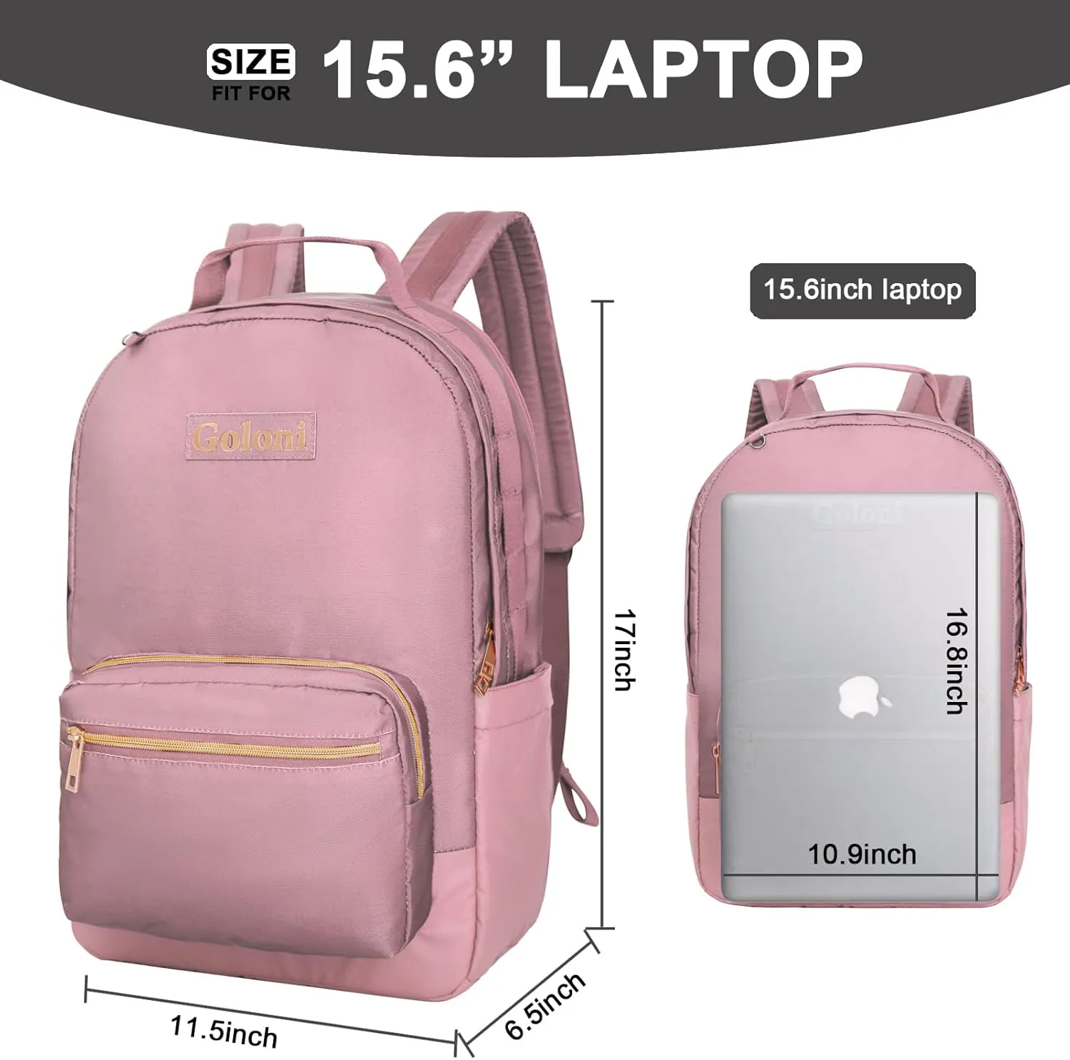 Goloni 15.6 Inch Laptop Backpack School bag for Women Girl Work Bag, Cute Womens Travel Backpack Purse, Waterproof Backpacks Nurse Stylish Travel Bags Casual Daypacks for College, Business
