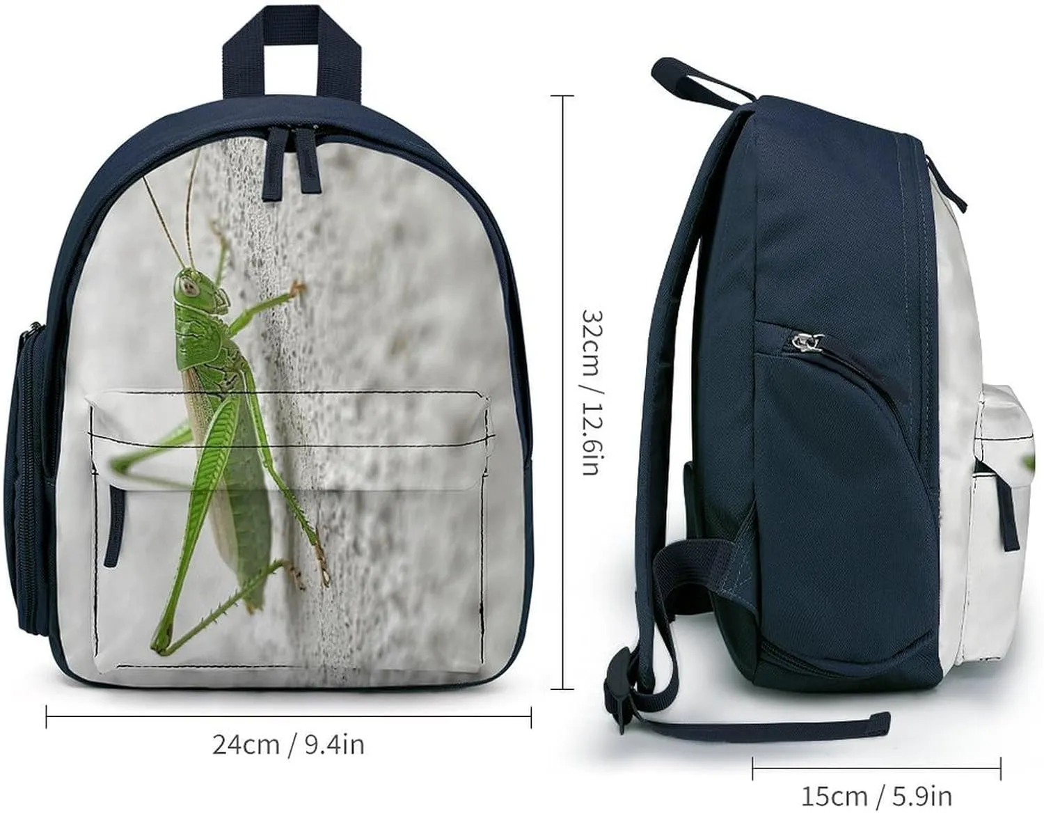 Green Grasshopper Image Travel Backpack Casual Bag Lightweight Hiking Backpacks for Business, Travelling, Hiking
